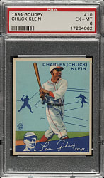 1934 R320 Goudey #10 Chuck Klein PSA EX-MT 6