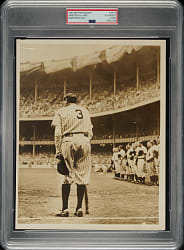 Circa 1950s Babe Ruth in 1948 "The Babe Bows Out" Vintage Photograph PSA/DNA Type IV