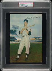 1953-1955 Dormand Postcard Mickey Mantle 6" x 9" Bat on Shoulder PSA VG 3