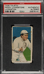 1909-1911 T206 White Border Paddy Livingstone PSA Authentic - Tolstoi Back