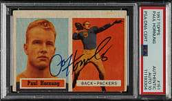 Signed 1957 Topps Football #151 Paul Hornung Rookie PSA/DNA GEM MINT 10