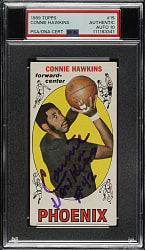 Signed 1969-1970 Topps Basketball #15 Connie Hawkins Rookie PSA/DNA GEM MINT 10