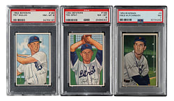 1952 Bowman PSA-Graded Trio: Fred Hutchinson, Pat Mullin and Ted Gray