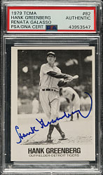 Signed 1979 TCMA Renata Galasso #82 Hank Greenberg - PSA/DNA