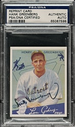 Signed 1976 Goudey Reprints #62 Hank Greenberg - PSA/DNA