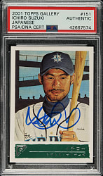 Signed 2001 Topps Gallery #151 Ichiro Suzuki Japanese - PSA/DNA