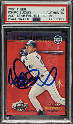 Signed 2001 Fleer All-Star FanFest Redemption #3 Ichiro Suzuki - PSA/DNA