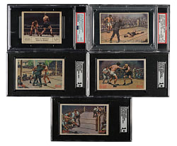 1927 P. Boxen/Schwimen and Werner & Mertz Boxing PSA- and SGC-Graded Collection (5) Including Jack Dempsey