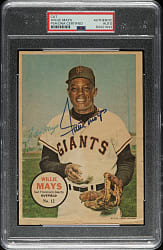 Signed 1967 Topps Posters #12 Willie Mays - PSA/DNA