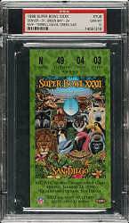 1998 Super Bowl XXXII Ticket Stub PSA GEM MINT 10 - Green Variation - MVP Terrell Davis