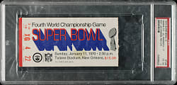 1970 Super Bowl IV Ticket Stub PSA VG-EX 4 - Red Variation - MVP Len Dawson