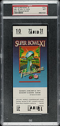 1977 Super Bowl XI Full Ticket PSA NM 7 - MVP Fred Biletnikoff