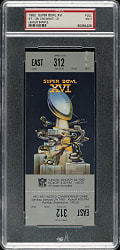 1982 Super Bowl XVI Full Proof Ticket PSA NM 7 - MVP Joe Montana