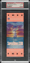 1989 Super Bowl XXIII Full Ticket PSA GEM MINT 10 - MVP Jerry Rice