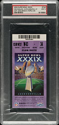 2005 Super Bowl XXXIX Ticket Stub PSA MINT 9 - Purple Variation - MVP Deion Branch