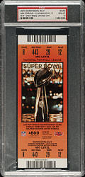 2010 Super Bowl XLIV Scan Ticket PSA GEM MINT 10 - Orange Variation - MVP Drew Brees