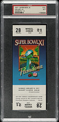 1977 Super Bowl XI Full Ticket PSA NM 7 - MVP Fred Biletnikoff