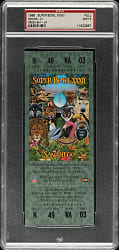 1998 Super Bowl XXXII Full Ticket PSA MINT 9 - Green Variation - MVP Terrell Davis