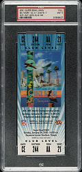 2001 Super Bowl XXXV Full Ticket PSA MINT 9 - Blue Variation - MVP Ray Lewis