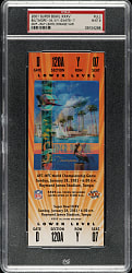 2001 Super Bowl XXXV Full Ticket PSA MINT 9 - Orange Variation - MVP Ray Lewis