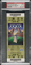 2005 Super Bowl XXXIX Full Ticket PSA NM-MT 8 - Green Variation - MVP Deion Branch