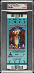 2013 Super Bowl XXIX Scan Ticket PSA NM 7 - Blue Variation - MVP Joe Flacco