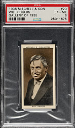 1936 Mitchell & Son "A Gallery of 1935" #23 Will Rogers PSA EX-MT 6