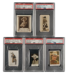 1923 to 1934 British American Tobacco, Salem, and De Beukelaer Tom Mix PSA-Graded Collection (5)