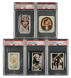 1934 to 1950 Ardath Tobacco, Garbaty Cigarettes, and Gallaher Ltd. Marlene Dietrich PSA-Graded Collection (5)