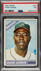1966 Topps #500 Hank Aaron PSA NM 7