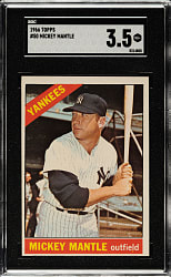 1966 Topps #50 Mickey Mantle SGC VG+ 3.5