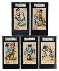 Circa 1890s Red Seal Baking Mr. Pickwick Trade Card SGC-Graded Collection (5)