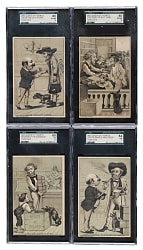 1882 Queen of Hearts Cigar Trade Card Collection (10) Including Four SGC-Graded Cards