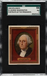 1946 Kellogg's "Portraits of the Presidents" #1 George Washington SGC NM 84
