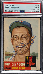 Signed 1953 Topps #149 Dom DiMaggio PSA POOR 1 with GEM MINT 10 Signature