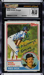 Signed 1983 Topps #498 Wade Boggs Rookie CGC/JSA GEM MINT 10 Signature