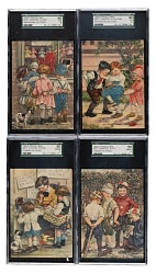 Circa 1880s Barholomay and Supplee Ice Cream Trade Card SGC-Graded Collection (4)