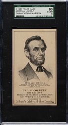 Circa 1887 Colburn's Celebrated Shoe Abraham Lincoln Trade Card SGC EX/NM 80