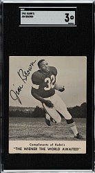 1961 Kahn's Wieners Football Jim Brown SGC VG 3