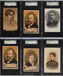 Circa 1880s Presidents and First Ladies SGC-Graded Collection (6)