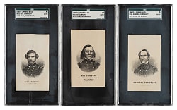 Circa 1860s W51 L. Prang & Co. SGC Authentic Trio: Gen. Fremont, Admiral Farragut, and Kit Carson