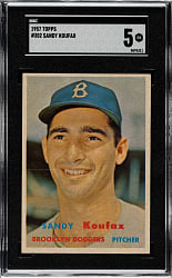 1957 Topps #302 Sandy Koufax SGC EX 5
