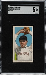 1909-1911 T206 White Border Rube Manning Pitching SGC EX 5
