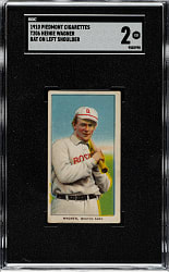 1909-1911 T206 White Border Heinie Wagner Bat on Left Shoulder SGC GOOD 2