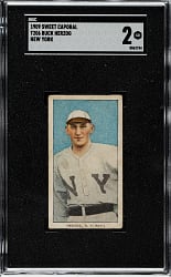 1909-1911 T206 White Border Buck Herzog New York SGC GOOD 2