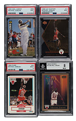 1990 to 1998 Upper Deck, Fleer, and Collector's Choice Basketball Michael Jordan PSA- and BGS-Graded Collection (12)
