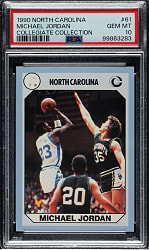 1990 North Carolina Collegiate Collection Basketball #61 Michael Jordan PSA GEM MINT 10