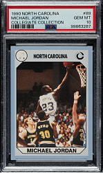 1990 North Carolina Collegiate Collection Basketball #89 Michael Jordan PSA GEM MINT 10