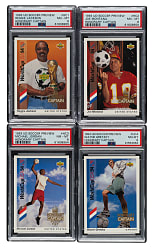 1993 Upper Deck Soccer Preview Honorary Captain PSA NM-MT 8 Complete Set (4)