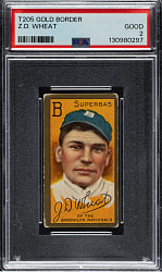 1911 T205 Gold Border Zack Wheat PSA GOOD 2